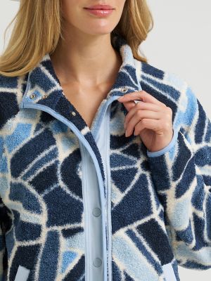 Women's Hay Away Big Sky Sherpa Snap Jacket in Mosaic Horseshoe