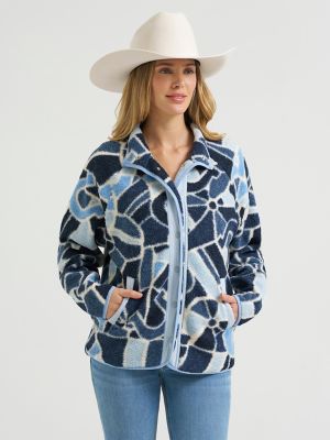 Women's Hay Away Big Sky Sherpa Snap Jacket in Mosaic Horseshoe