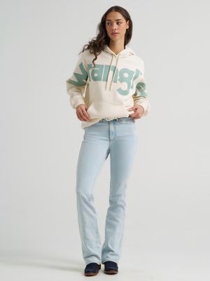 Women&rsquo;s Wrangler Wide Open Spaces Logo Hoodie in Frozen Pond alternative view