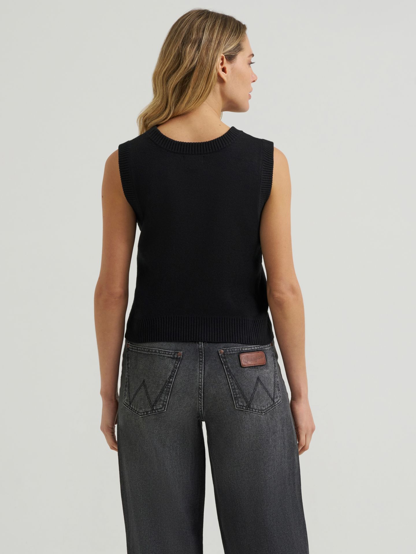 Женский жилет Wrangler Western Stitch Sweater Vest, цвет: Чёрный — фото 4