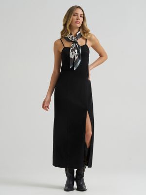 Women's Wrangler Denim Slit Front Maxi Dress