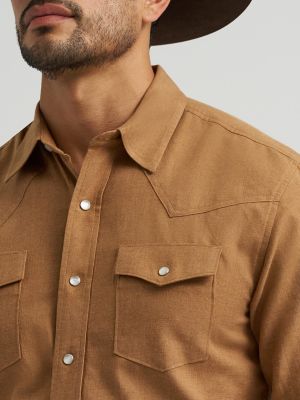 Men's Cody Johnson Two Pocket Western Snap Shirt in Golden Brown