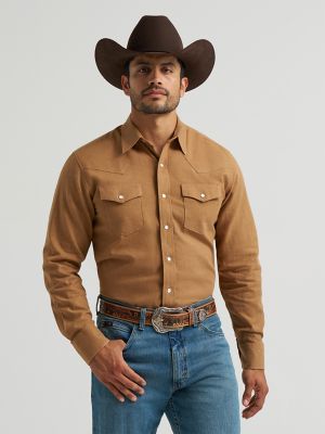 Men's Cody Johnson Two Pocket Western Snap Shirt in Golden Brown