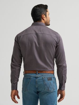Men's Cody Johnson One Pocket Button Down Shirt in Navy Microdiamond