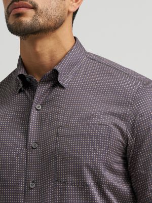 Men's Cody Johnson One Pocket Button Down Shirt in Navy Microdiamond