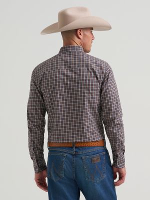Men's Cody Johnson One Pocket Button Down Shirt in Indigo Check