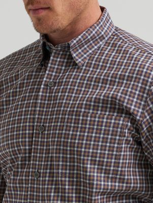 Men's Cody Johnson One Pocket Button Down Shirt in Indigo Check
