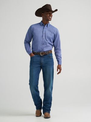 Men's Cody Johnson One Pocket Button Down Shirt in Sky Microgrid