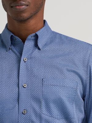 Men's Cody Johnson One Pocket Button Down Shirt in Sky Microgrid