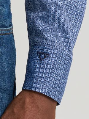 Men's Cody Johnson One Pocket Button Down Shirt in Sky Microgrid