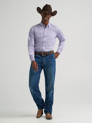 Men's Cody Johnson One Pocket Button Down Shirt in Violet Token