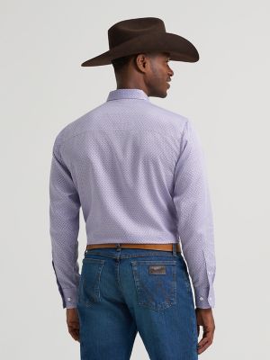 Men's Cody Johnson One Pocket Button Down Shirt in Violet Token