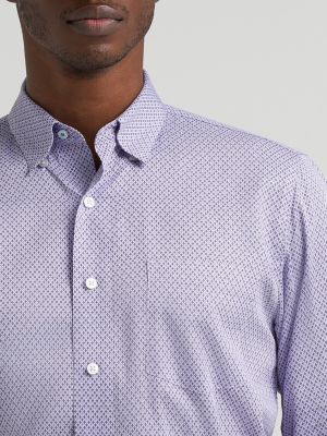 Men's Cody Johnson One Pocket Button Down Shirt in Violet Token