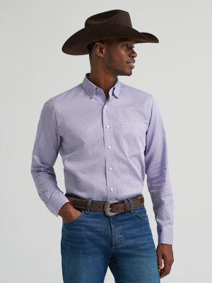 Men's Cody Johnson One Pocket Button Down Shirt in Violet Token