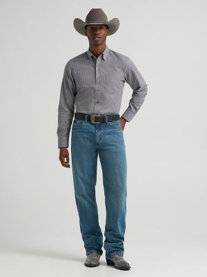 Men's Cody Johnson One Pocket Button Down Shirt in Granite Stripe