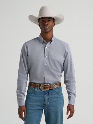 Men's Cody Johnson One Pocket Button Down Shirt in Crosscut Grey