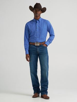 Men's Cody Johnson Performance Button Down Shirt in Blue Canyon