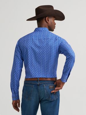 Men's Cody Johnson Performance Button Down Shirt in Blue Canyon