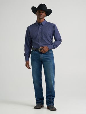 Men's Cody Johnson Performance Button Down Shirt in Navy Night