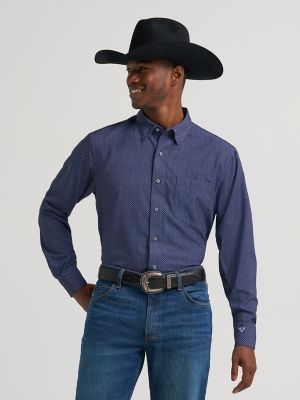Men's Cody Johnson Performance Button Down Shirt in Navy Night
