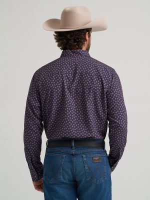 Men's Cody Johnson Performance Button Down Shirt in Navy Paisley