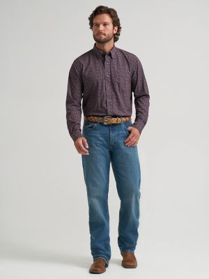 Men's Cody Johnson Performance Button Down Shirt in Navy Floral