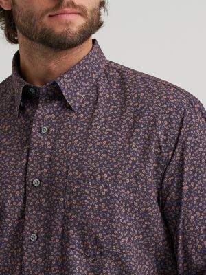Men's Cody Johnson Performance Button Down Shirt in Navy Floral