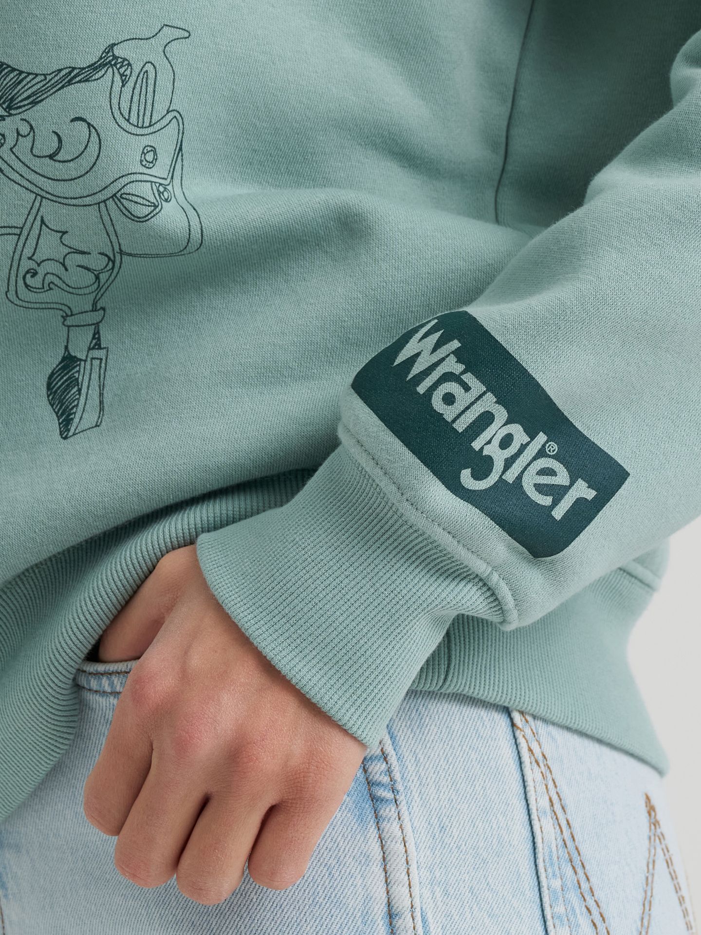 Женская толстовка Wrangler Icon Crew, цвет: Синий — фото 4