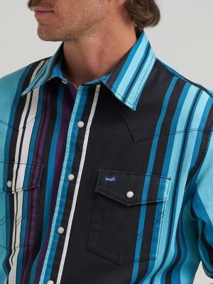 Vintage-Inspired Brushpopper Western Snap Workshirt in Night Sky