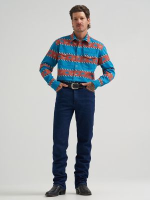 Vintage-Inspired Horizon Stripe Western Snap Shirt