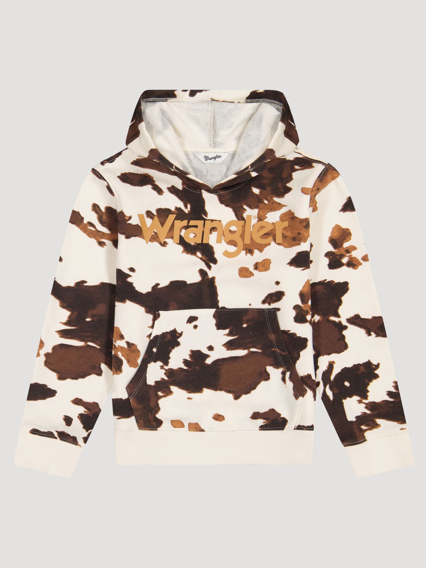 Худи Wrangler Cow Print Pullover для девочек, цвет: Коричневый — фото 1
