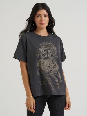Lainey Wilson X Wrangler Golden Tex Graphic Tee in Night Shade