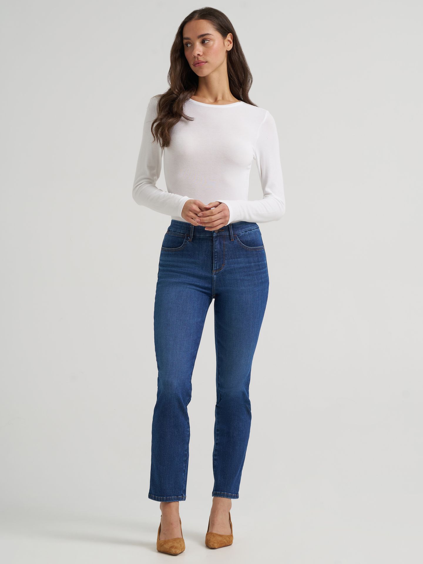 Женские джинсы Wrangler Bespoke Slim Straight Jean, цвет: Halle — фото 1