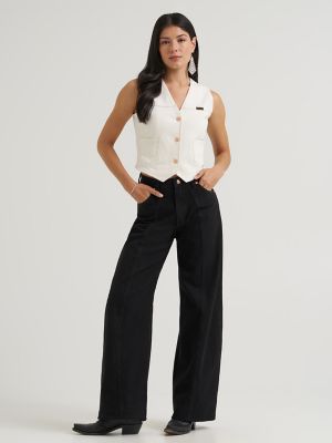 Lainey Wilson X Wrangler Iconic Denim Vest in Pearl White
