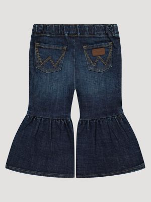 Little Girl's Ruffle Leg Flare Jean in Izabella
