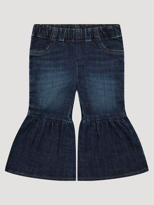 Little Girl's Ruffle Leg Flare Jean in Izabella