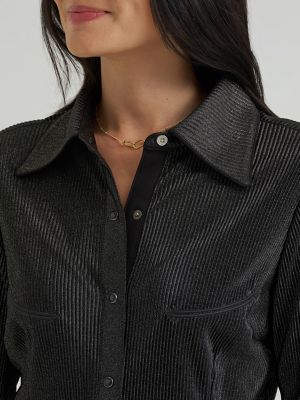 Lainey Wilson X Wrangler Shimmer Lainey Top in Shimmer Night Sky