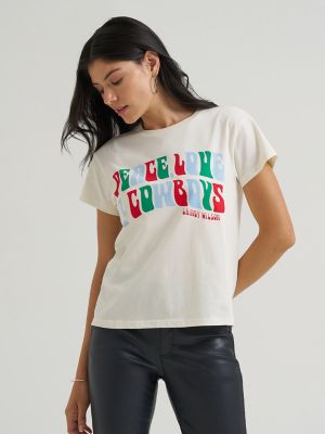 Lainey Wilson X Wrangler Peace, Love, & Cowboys Graphic Tee in Winter White