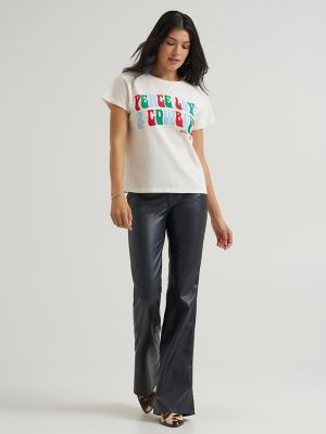 Lainey Wilson X Wrangler Peace, Love, & Cowboys Graphic Tee in Winter White