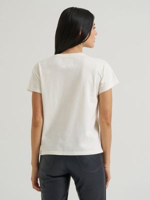 Lainey Wilson X Wrangler Peace, Love, & Cowboys Graphic Tee in Winter White