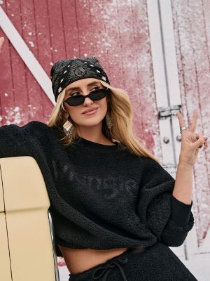 Lainey Wilson X Wrangler Preshow Sherpa Sweatshirt in Midnight