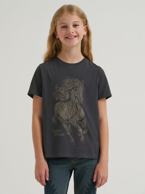 Футболки Lainey Wilson x Wrangler Golden Tex Graphic для девочек, цвет: Ночной