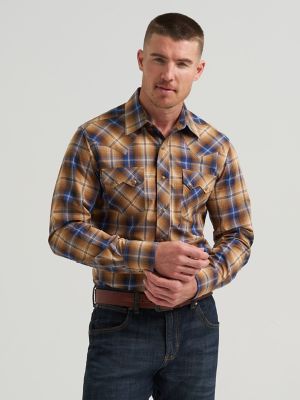Men's Wrangler Retro® Long Sleeve Sawtooth Snap Pocket Western Shirt