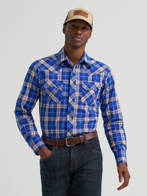 Men's Wrangler Retro® Long Sleeve Sawtooth Snap Pocket Western Shirt