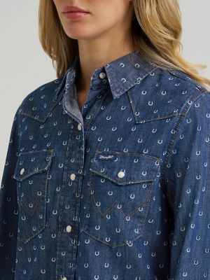 Women's Wrangler Printed Vintage Fit Snap Shirt