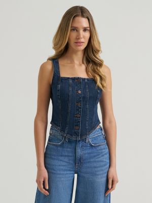 Women's Wrangler Bustier Denim Vest