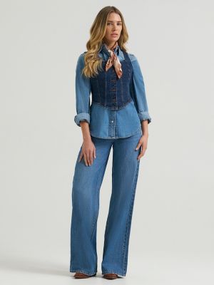 Women's Wrangler Bustier Denim Vest