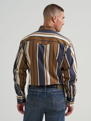 Vintage-Inspired Brushpopper Western Snap Workshirt in Amber Wheat