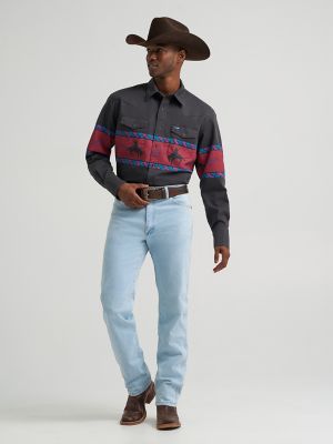 Vintage-Inspired Horizon Stripe Western Snap Shirt