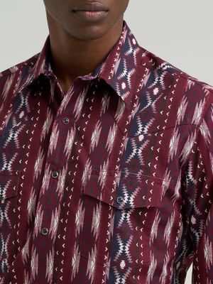 Men's Checotah&reg; Long Sleeve Western Snap Printed Shirt in Garnet Ridge alternative view 3